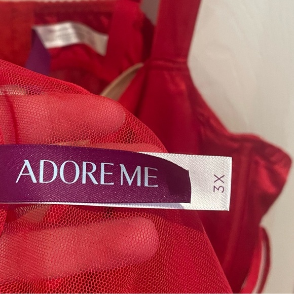 Adore Me Women's Besima Babydoll Lingerie Set True Red Women's 3X NWT - Picture 8 of 8